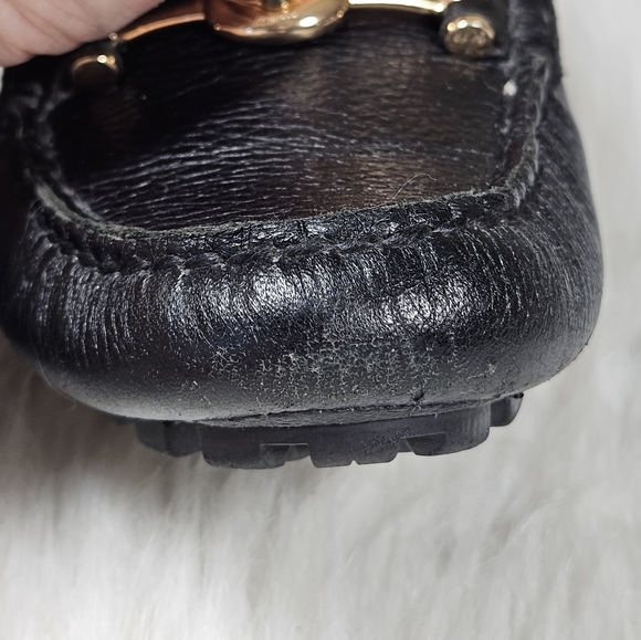 Coach Black Pebbled Leather Arlene Turn Lock Loafer Flats Size 6.5 - Picture 7 of 9